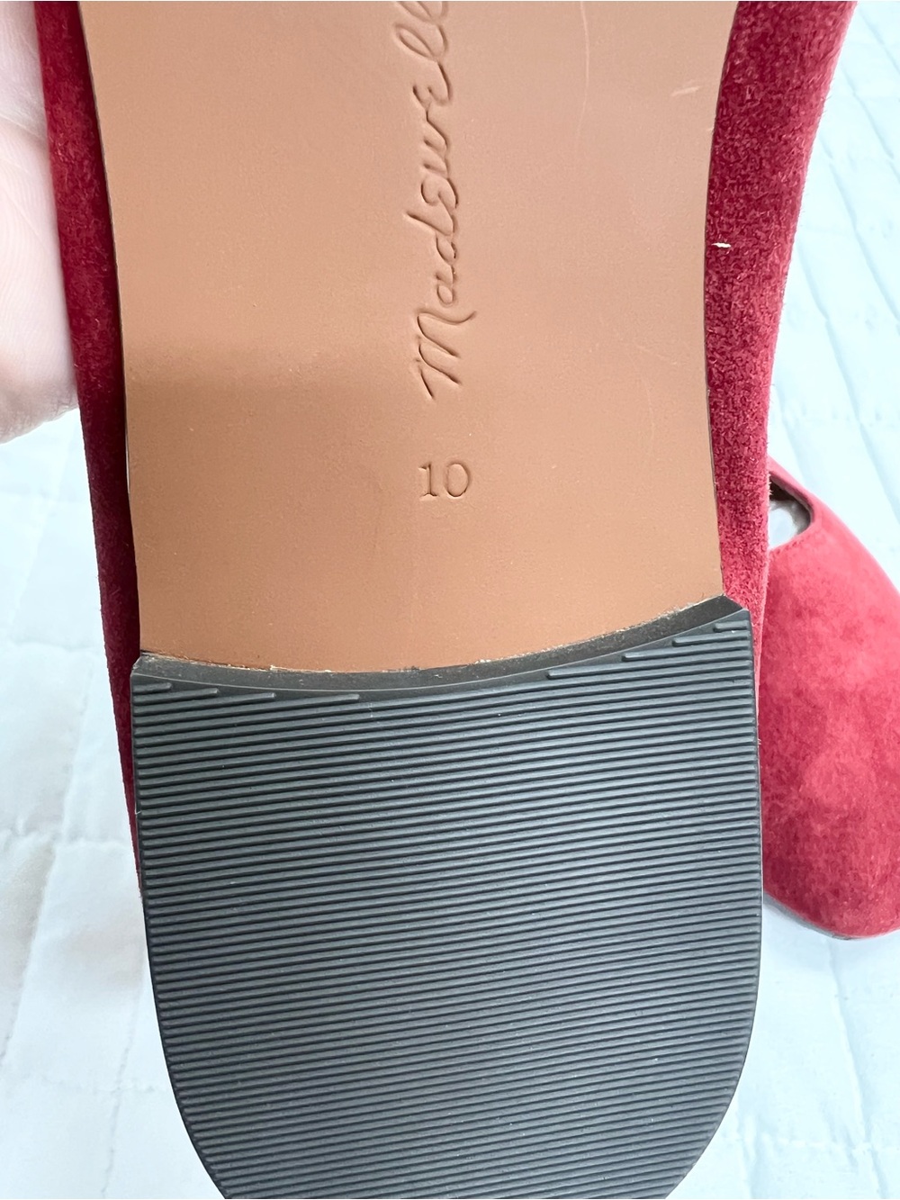 Madewell The Greta Ballet Flat in Ruby Port Red Size 10 - Picture 11 of 11